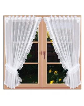 Scheibengardinen-Set Manja am Fenster dekoriert