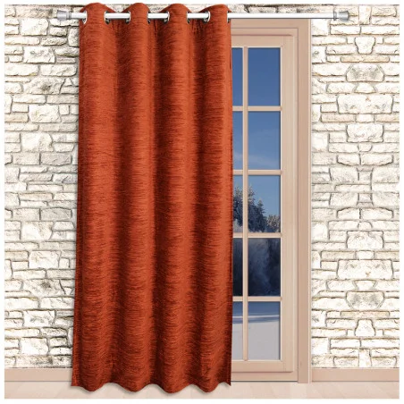 Thermo-Chenille Ösenschal Flóki Terra Detailansicht Ösen
