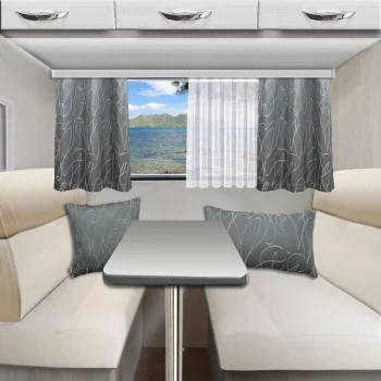 Caravan-Dekoserie Joran in grau mit Effektstickerei Beispielbild