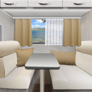 Caravan-Dekoserie Joran in beige mit Effektstickerei Beispielbild