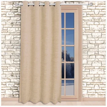 Thermo-Chenille Ösenschal Flóki Beige Thermo-Wärmevorhang