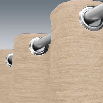 Thermo-Chenille Ösenschal Flóki Beige Detailansicht Ösen