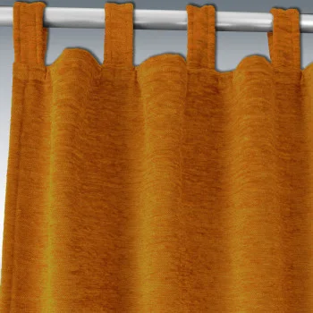 Thermo-Chenille Schlaufenschal Flóki Gold Detailansicht Schlaufen
