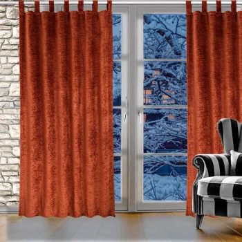 Thermo-Chenille Schlaufenschal Flóki Terra Thermo-Wärmevorhang mit 7 Schlaufen