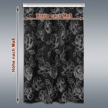 Caravan-Gardine Ilvy Rose in schwarz Musterbild
