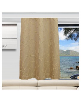 Wohnmobil-Gardine Joran in beige mit Effektstickerei