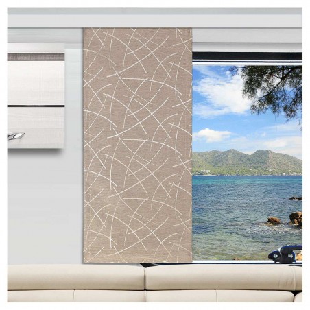 Fächenvorhang Talisa taupe Dekobeispiel