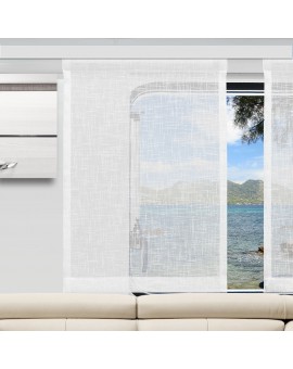 Caravan Schiebegardine Ronja sekt - Beispieldekoration mit zwei Flächengardinen Ronja