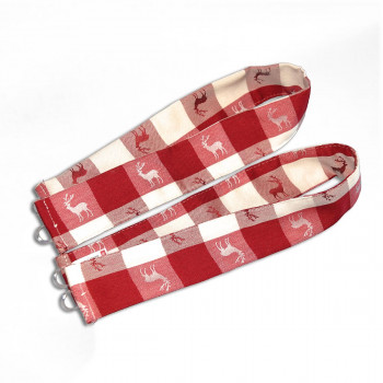 2er-Set Dekoschal Karo mit Hirsch Rot