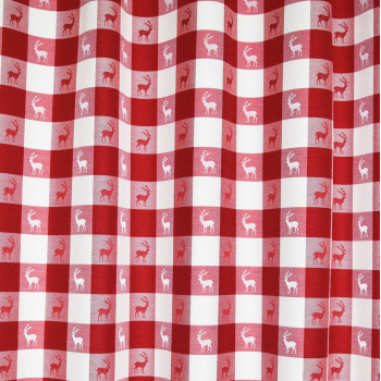 2er-Set Dekoschal Karo mit Hirsch Rot