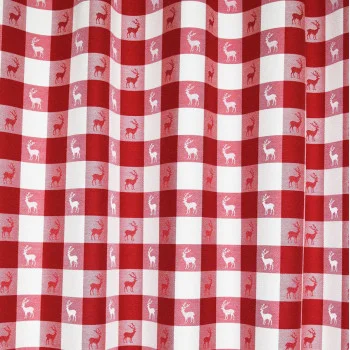 2er-Set Dekoschal Karo mit Hirsch Rot