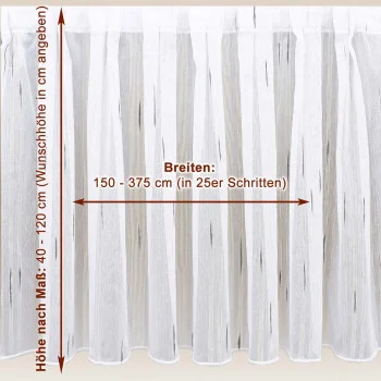 Eine Nahaufnahme verdeutlicht die dichte Webart des Scherli-Stoffs und zeigt dessen Lichtundurchlässigkeit sowie die hochwertige Naht am Saum des Caravanstore Alva-Vorhangs.