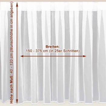 Nahaufnahme des plissierten, transparenten, weißen Sablé-Stoffs am „Lykke“-Vorhang von Caravanstore, die die Textur und die Details hervorhebt.
