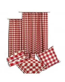 Mitteldecke Landhaus-Tischdecke Karo in Rot 82 x 82 cm rot-weiß kariert Hirschmotiv