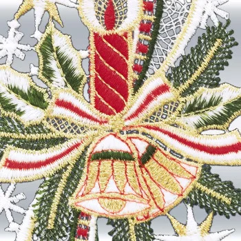 Fensterbilder Festtage am Fenster – Tannenbaum & Kerze aus Vogtländischer Spitze
