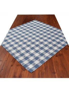 Mitteldecke Landhaus-Tischdecke Karo in Blau 82 x 82 cm rot-weiß kariert Hirschmotiv