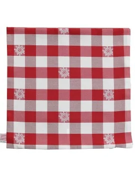 1 Kissenhülle "Karo mit Edelweiß" rot-weiß 40 x 40cm passend zur Landhaus-Serie Karo mit Edelweiß