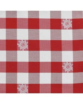1 Kissenhülle "Karo mit Edelweiß" rot-weiß 40 x 40cm passend zur Landhaus-Serie Karo mit Edelweiß