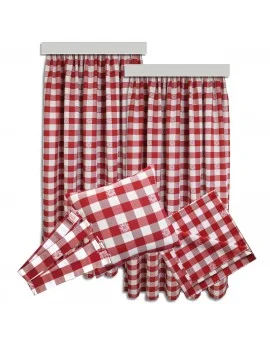 Mitteldecke Landhaus-Tischdecke Karo mit Edelweiß in Rot 82 x 82 cm rot-weiß kariert