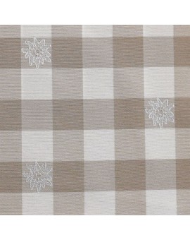 Stoffmuster Karo mit Edelweiß in beige 6366755