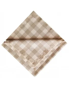 Mitteldecke Landhaus-Tischdecke Karo mit Edelweiß in Beige 82 x 82 cm beige-weiß kariert