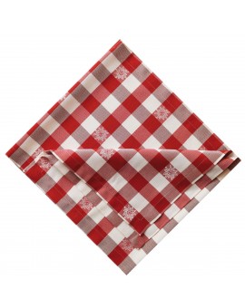 Tischläufer Landhaus-Tischdecke Karo mit Edelweiß in Rot 40 x 160 cm rot-weiß kariert