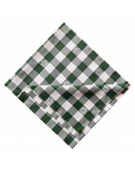 Tischläufer Landhaus-Tischdecke Karo mit Edelweiß in Grün 40 x 160 cm grün-weiß kariert