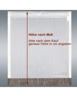 Flächengardine Wohnwagenstore Annik weiß-braun Caravan-Gardine mit Profilen Tunnelband