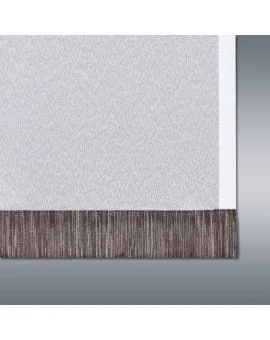 Flächengardine Wohnwagenstore Smilla weiß-braun Caravan-Gardine mit Profilen Tunnelband