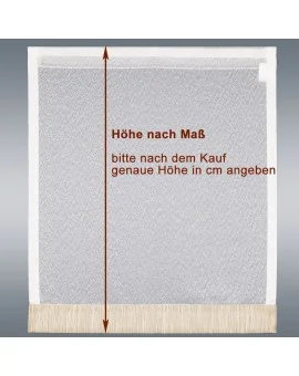 Flächengardine Wohnwagenstore Smilla weiß-beige Caravan-Gardine mit Profilen Tunnelband