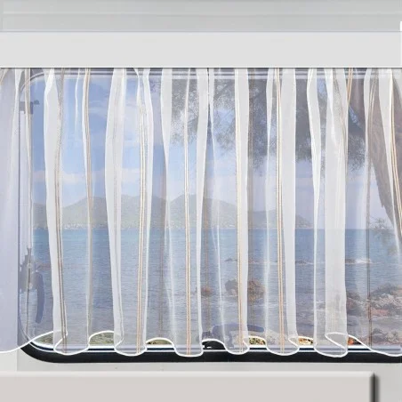 Wohnwagen-Caravan-Store JUNA Organza-Gardine Wunschhöhe 60-80cm (bitte angeben)