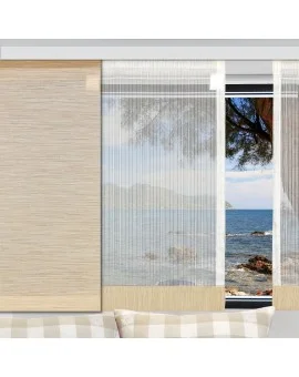 Flächengardine Wohnwagenstore Maite sekt-beige Caravan-Gardine am Fenster
