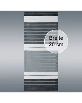 Flächengardine „Aiko“ grau gestreift für Caravan Wohnwagenvorhang Beispiel Breite 20cm