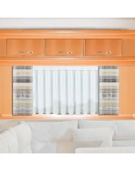 Caravan-Flächenvorhang LIAM | Höhe nach Maß braun-beige mit Store Sophie