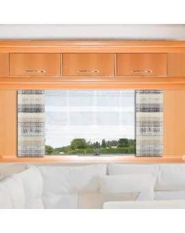 Caravan-Flächenvorhang LIAM | Höhe nach Maß braun-beige mit Raffrollo Svea