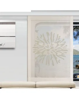 Flächengardine Wohnwagenstore Poesie creme Caravan-Gardine am Fenster