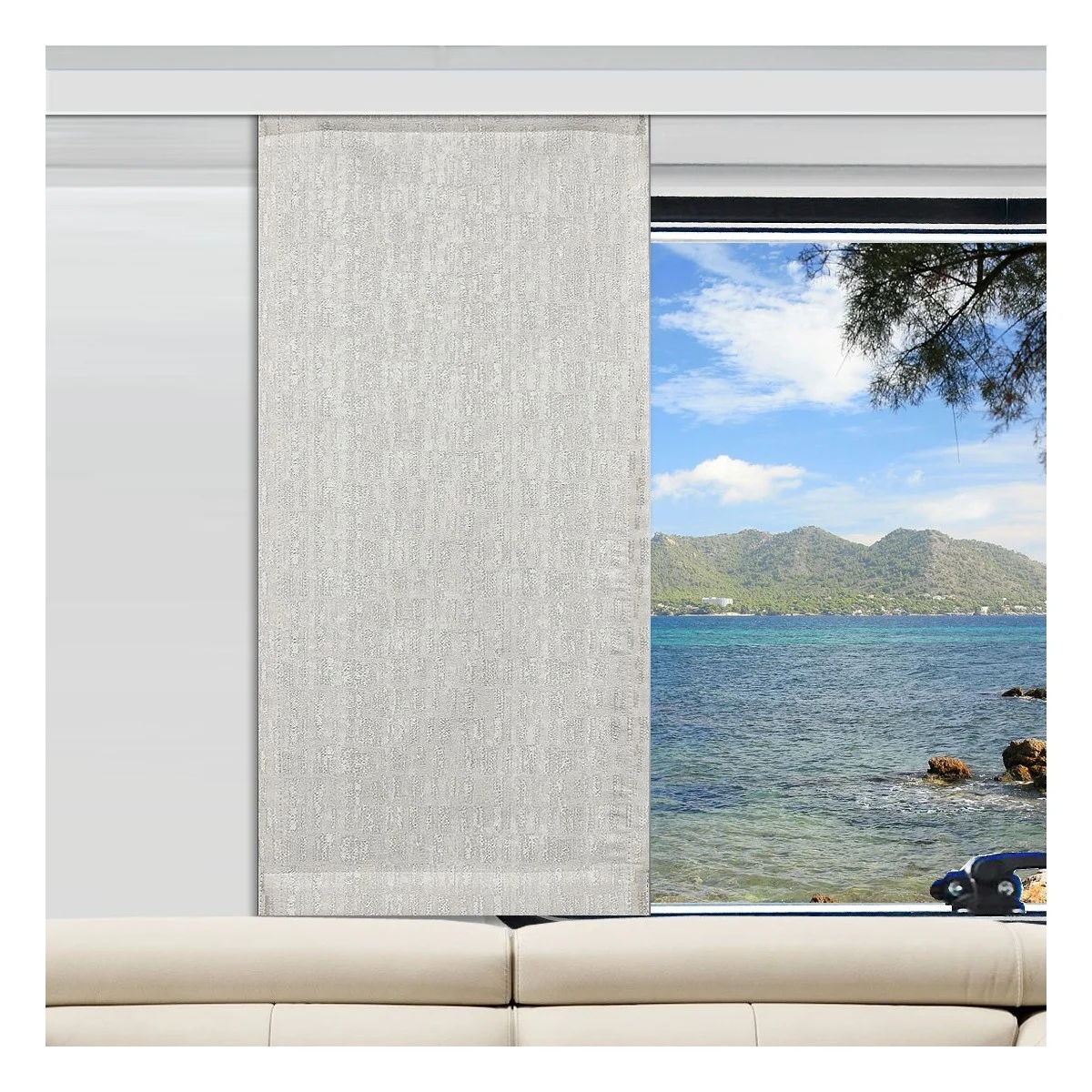 Caravanvorhang Nemo grau glossy