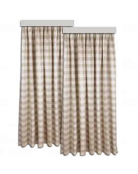 2er-Set Dekoschal Edelweiß kariert Beige