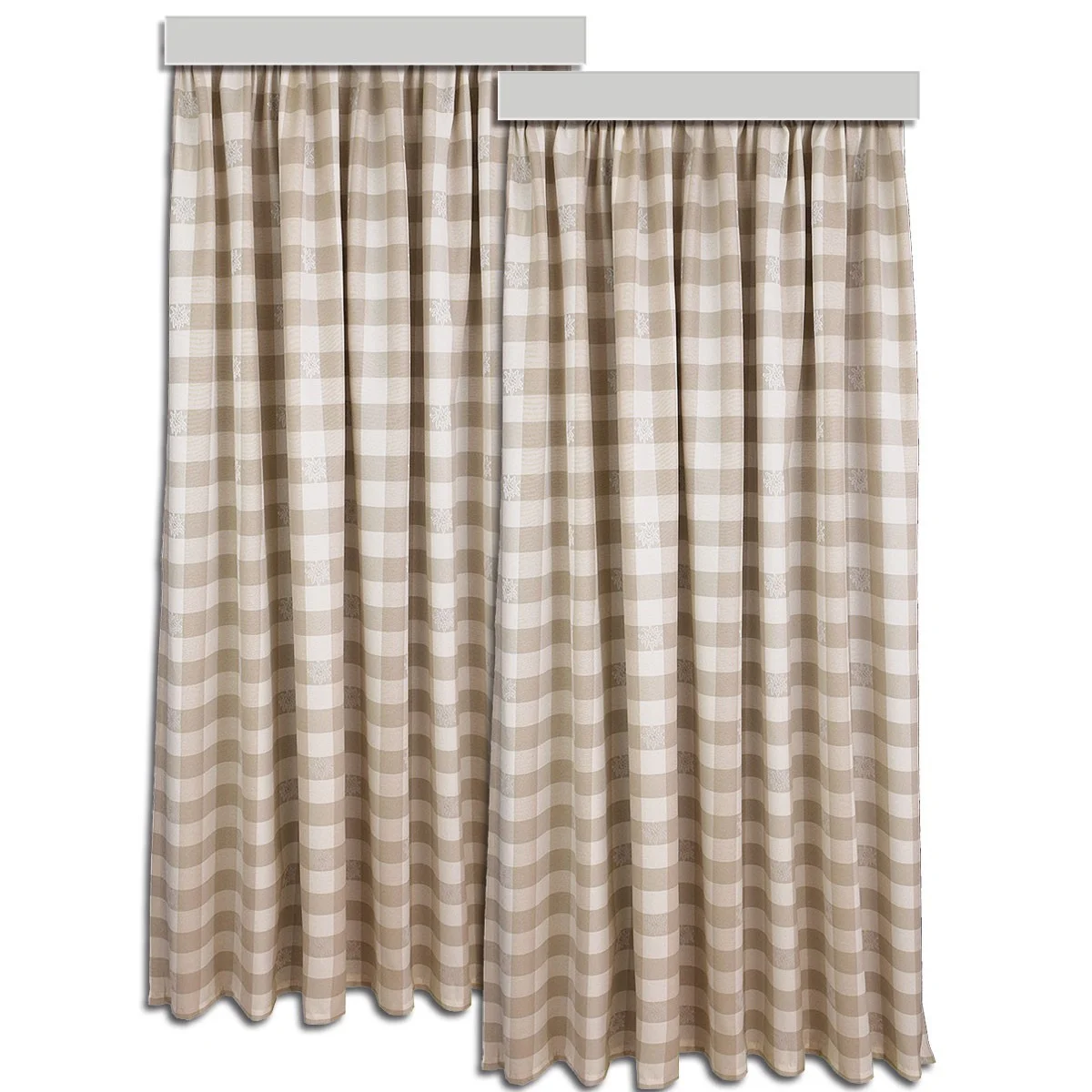 2er-Set Dekoschal Edelweiß kariert Beige