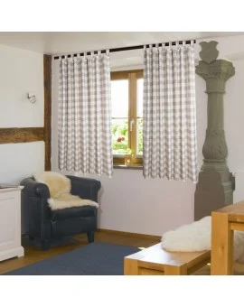 Landhaus-Schlaufenschal Karo mit Edelweiß beige Dekoidee