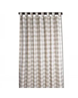 Landhaus-Schlaufenschal Karo mit Edelweiß beige
