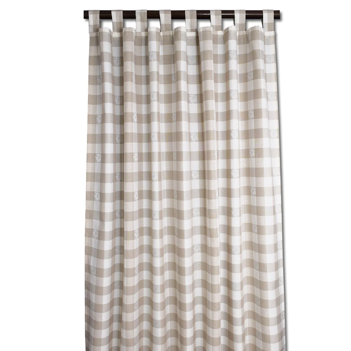 Landhaus-Schlaufenschal Karo mit Edelweiß beige