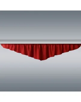 Querbehang Hetty Rot mit Reihband vor grauem Hintergrund
