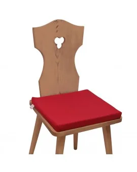 Sitzkissen Hetty Rot uni komplett auf einem Stuhl