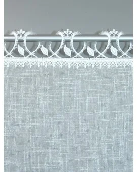 Landhausgardine "Rebecca" mit Plauener Spitze® weiß 60cm Scheibengardine