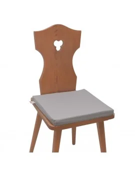 Sitzkissen Hetty Grau uni komplett auf einem Stuhl