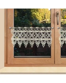 Spitzengardine Landhaus-Stil "Ronja" echte Plauener Spitze Scheibengardine