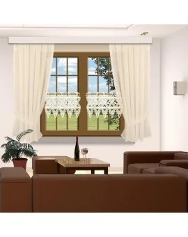 Spitzengardine Landhaus-Stil "Ronja" echte Plauener Spitze Scheibengardine