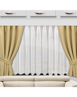 Wohnmobil-Vorhang Mattis beige doppel mit Biella