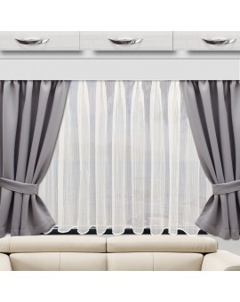 Wohnmobil-Vorhang Mattis grau doppel mit Biella